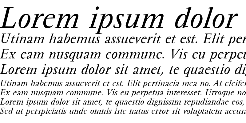 Sample of VendomeT Italic