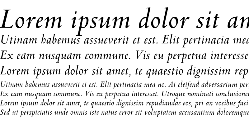 Sample of Venetian 301 Demi Italic