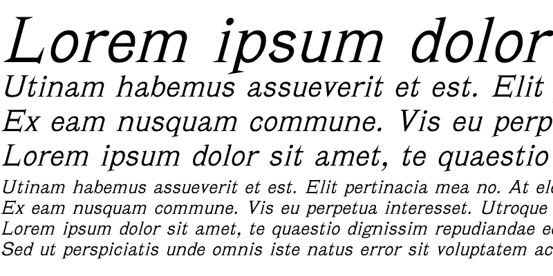 Sample of Verena Italic