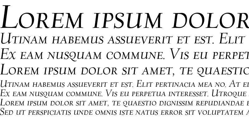 Sample of Village SmallcapsTitling Italic