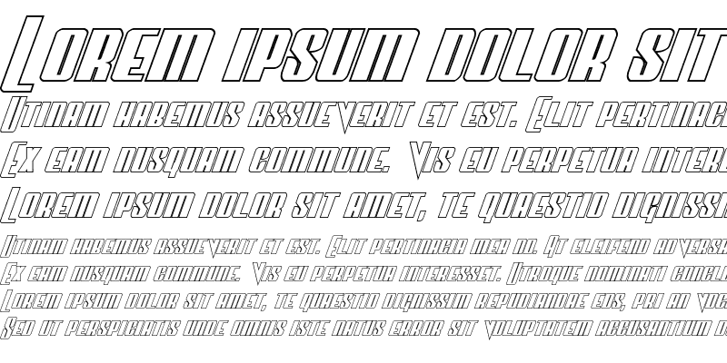Sample of Vindicator Outline Italic Italic