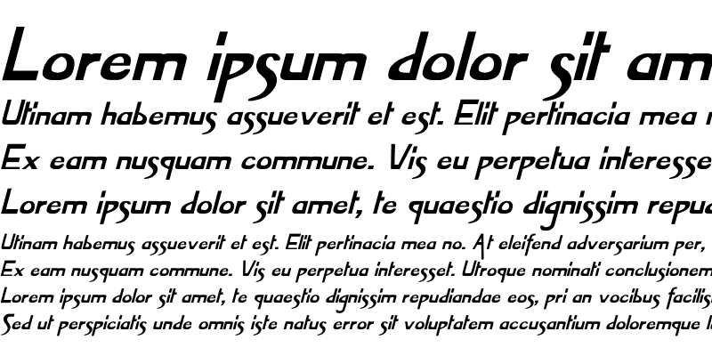 Sample of VireoFont Bold Italic