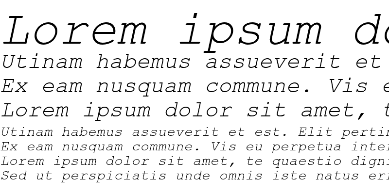 Sample of .VnCourier New Italic