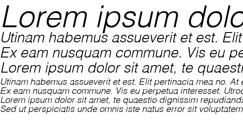 Sample of VNI-Swiss-Light Italic