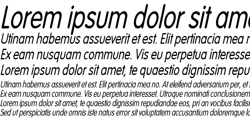 Sample of Vogel Condensed Italic