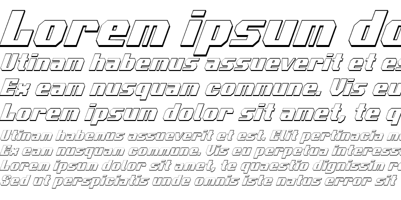 Sample of Voortrekker 3D Condensed Italic