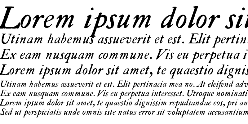 Sample of VTCualaCaslon Italic