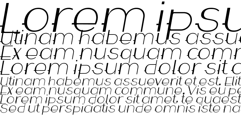 Sample of WABECO Thin Italic