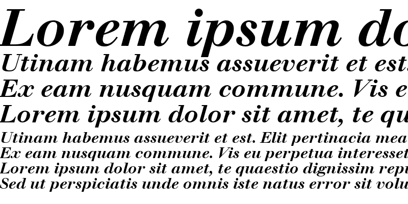 Sample of Walbaum LT Roman Bold Italic