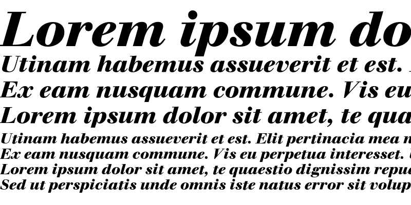 Sample of WalbaumEF Bold Italic