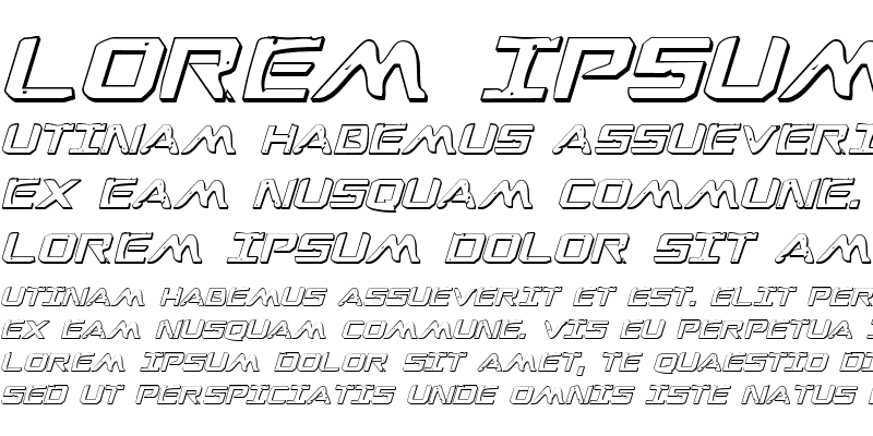 Sample of War Eagle 3D Italic Italic
