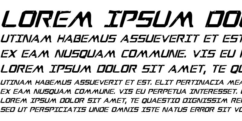 Sample of War Eagle Condensed Condensed Italic