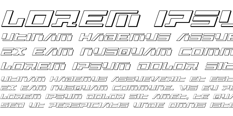Sample of War Machine 3D Italic