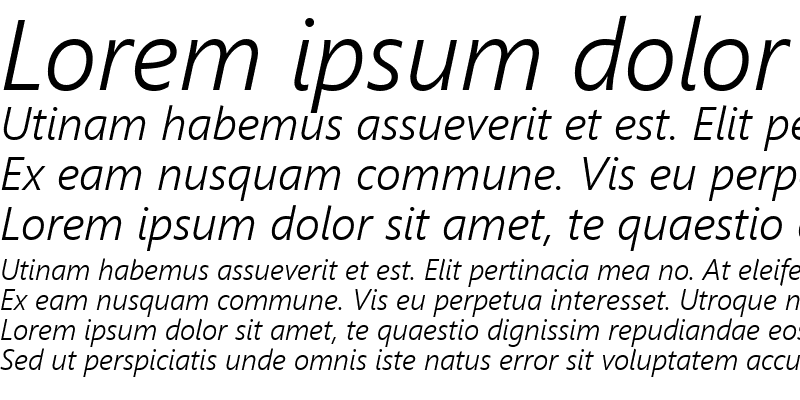 Sample of WeblySleek UI Semilight Italic