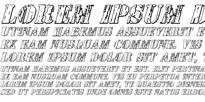 Sample of Wetworks 3D Italic Italic