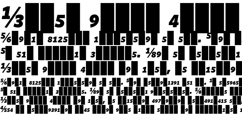 Sample of Whitney Numeric - Black Italic