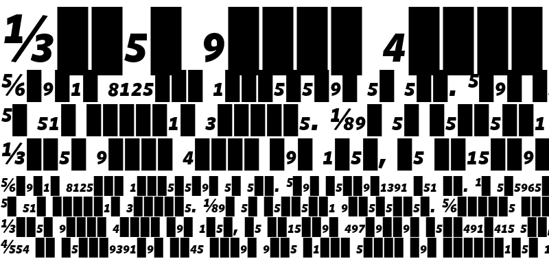 Sample of Whitney Numeric - Bold Italic