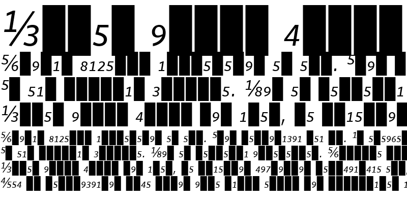 Sample of Whitney Numeric - Book Italic