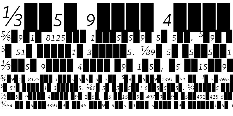 Sample of Whitney Numeric - Light Italic
