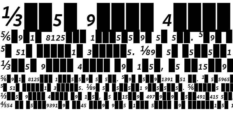 Sample of Whitney Numeric - Medium Italic