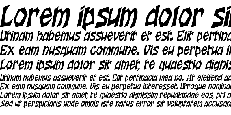 Sample of Woodcut-Condensed Italic