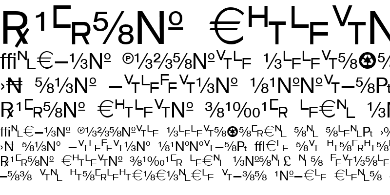Sample of WP TypographicSymbols Regular