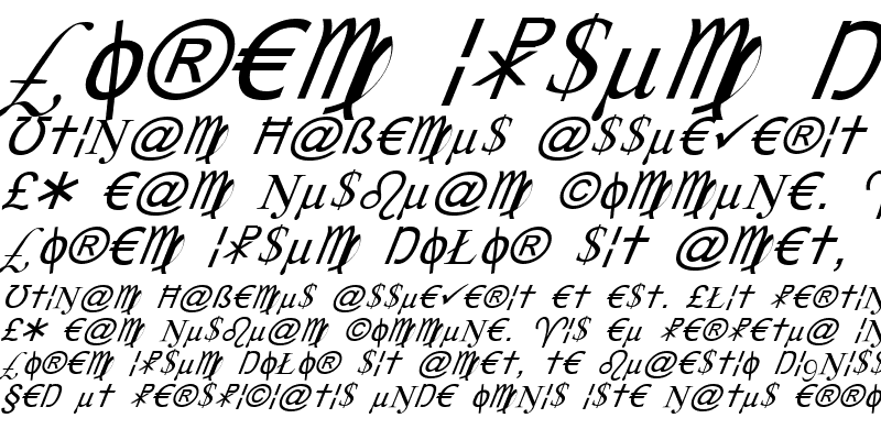 Sample of X-Cryption Italic Italic