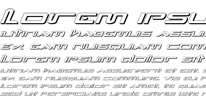 Sample of Xephyr Expanded Shadow Italic Expanded Shadow Italic