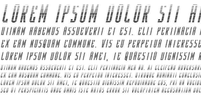 Sample of Y-Files Gradient Italic