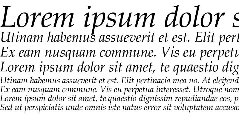 Sample of Zapf Calligraphic 801 Italic