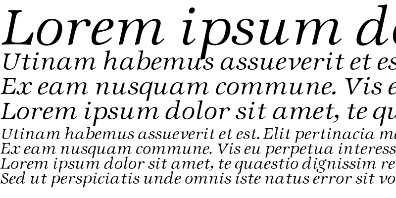 Sample of Zapf InterLight Italic