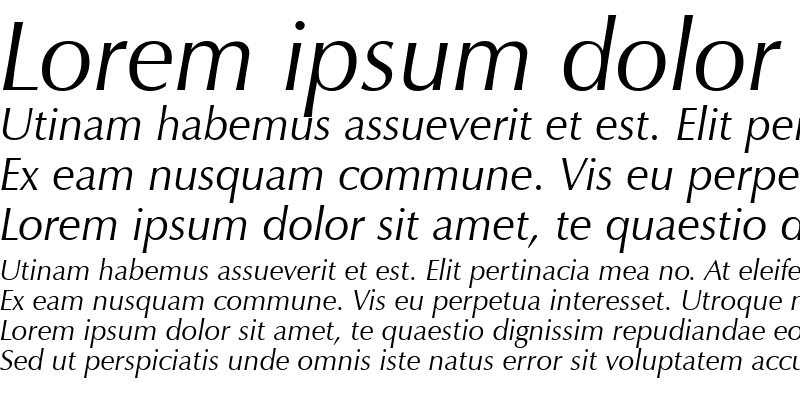 Sample of ZapfHumnst BT Italic