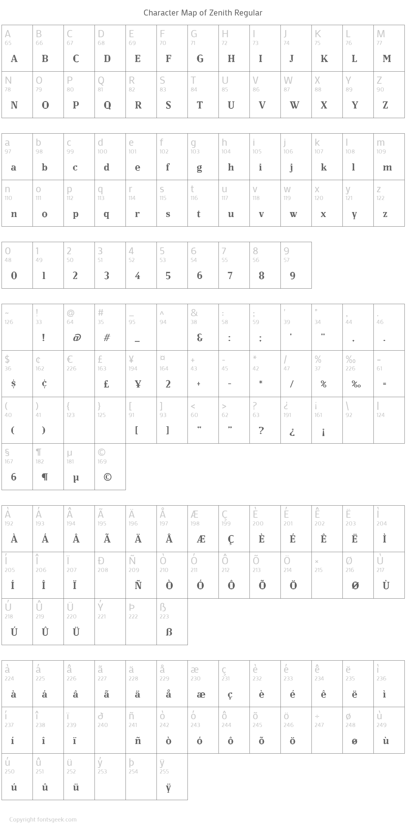 free font zenith script