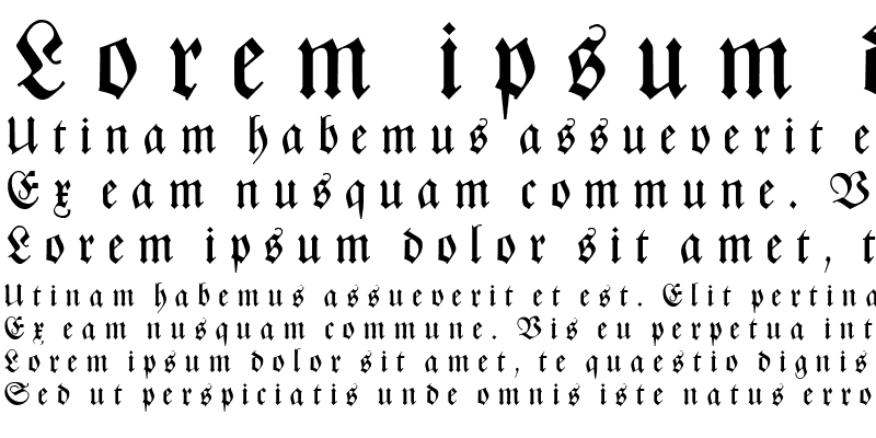Sample of Zentenar Fraktur UNZ1L Italic