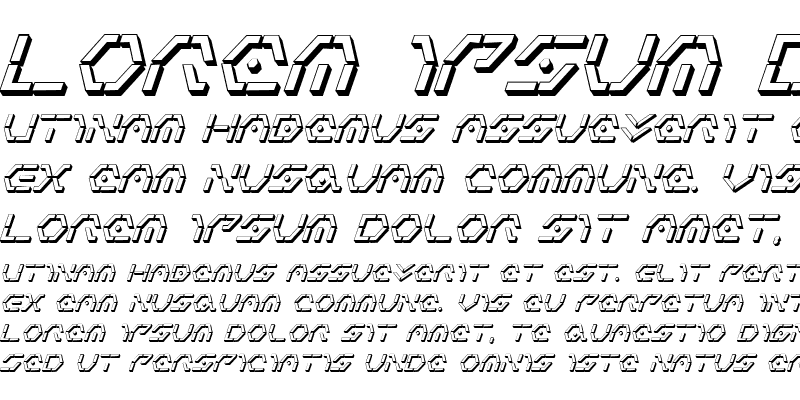Sample of Zeta Sentry 3D Italic